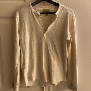 Oatmeal colored waffle knit Henley